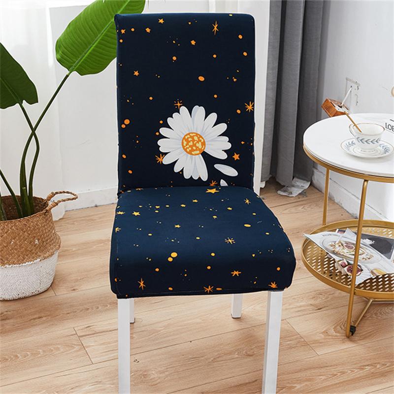 1PC Bedruckter Stuhlbezug, Stretch, waschbar, abnehmbar, große elastische Stuhlbezüge, Sitzbezug für Bankett, Hotel, Küche, Wohnzimmer