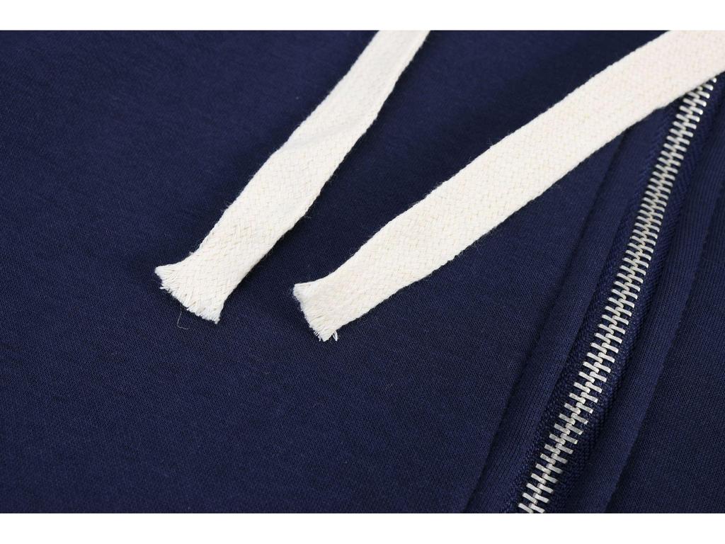 Herren Baumwolle Langarm Bestickter Pferd Polo Hoodie mit Reißverschluss Cardigan und Samtfutter für Herbst und Winter