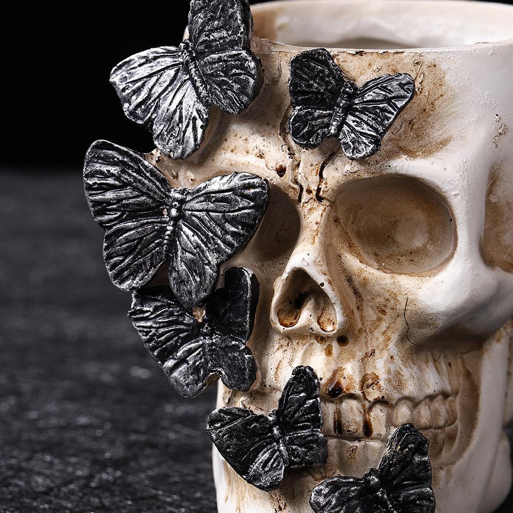 Halloweenowy Motyl Czaszka Symulacja Pojemnik na Długopisy Ozdoby Festiwal Duchów Dekoracje Domowe Imprezowe Żywiczne Rzemiosło