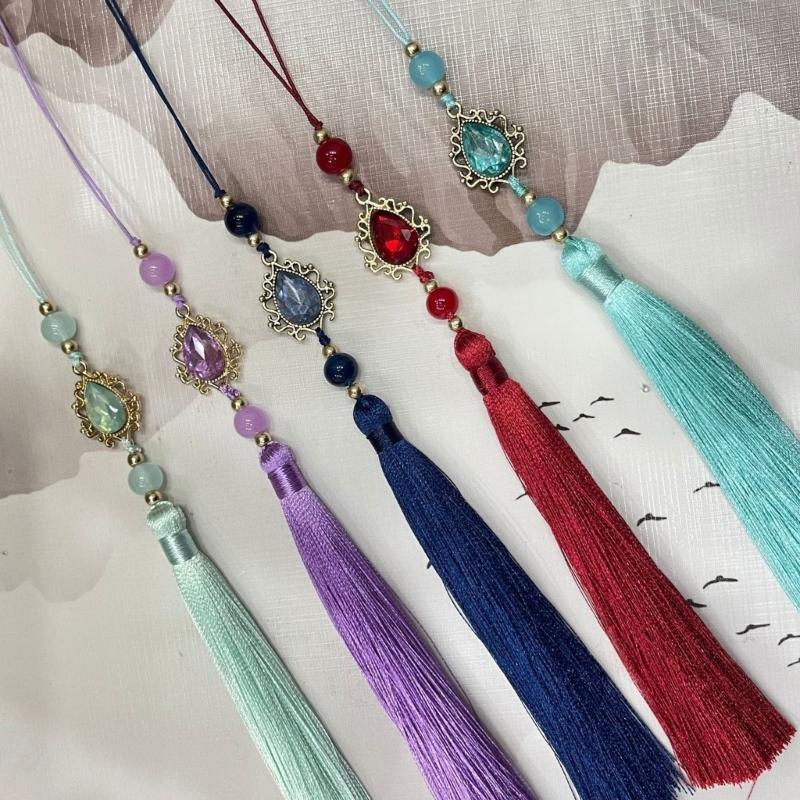 Vintage Chinese Hanfu Pendant Traditional Tassels Waterdrop Waist Pendant Fashionable Jewelry Decor for Celebrations