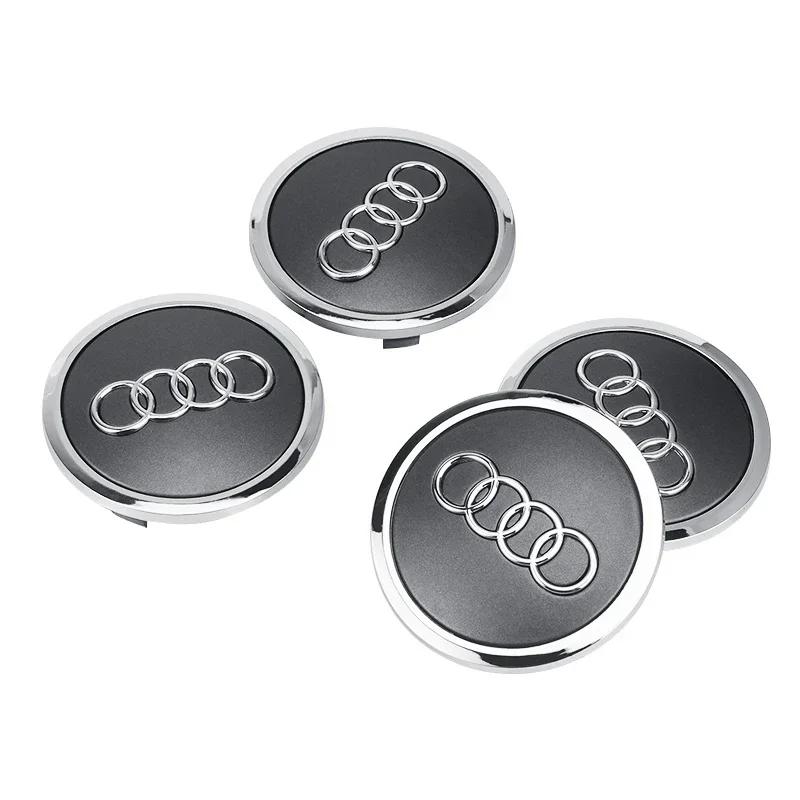 4pcs 69mm Car Styling Wheel Center Cap Hub Covers Badge For Audi A3 A4 A5 A6 A7 A8 S4 S6 A4L A6L Auto Exterior Accessories