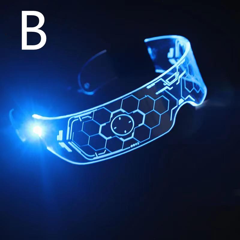 VnnZzo LED Luminous Color Glasses LED Glasses Neon Light Up Visor Eyeglasses Bar Party EyeWare For Halloween Christmas Parties