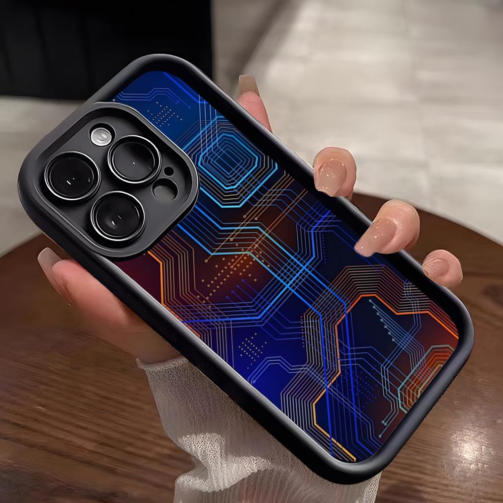 Creative Circuit Board Pattern Phone Case For IPhone 17 Pro Max 15 Pro 16 14 Plus 12 13 Mini 11 Pro Shockproof Soft Cover