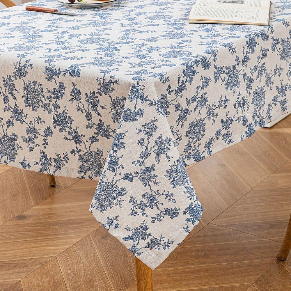 Cotton Small Round Table Cloth Blue 150/120/140*140/140*180/140*200 CM Table Cloth Circle/Square Vintage Blue Tea Several Covers