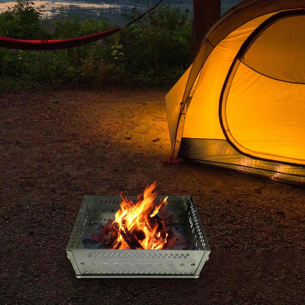 Charcoal Firebox Basket Sauna Box Tent Heater for Camping Picnic 30cmx20cmx10cm