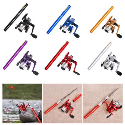 Pen Shape Fishing Rod Reel Set Mini Telescopic Pocket Pen Style Aluminum Fishing Rod with Fishing Reel Accessories Set