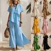 Women's Summer Casual Two Piece Set Loose Short Sleeve Top with Wide Leg Pants Lightweight Comfortable Outfit for Daily Wear