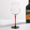 Tulip Black Tie Goblet Modern Light Luxury High Appearance Level Wine Cups Home Burgundy Pot Belly Glass Restaurant Wine Glass