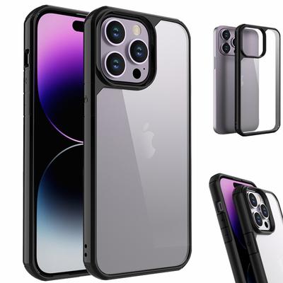 Przezroczyste Twarde Akrylowe Etui Na Telefon Dla iPhone 14 15 Pro Max Odporne Na Wstrząsy Etui Funda iPhone 11 12 13 Pro Silikonowa Ramka Tylna Pokrywa