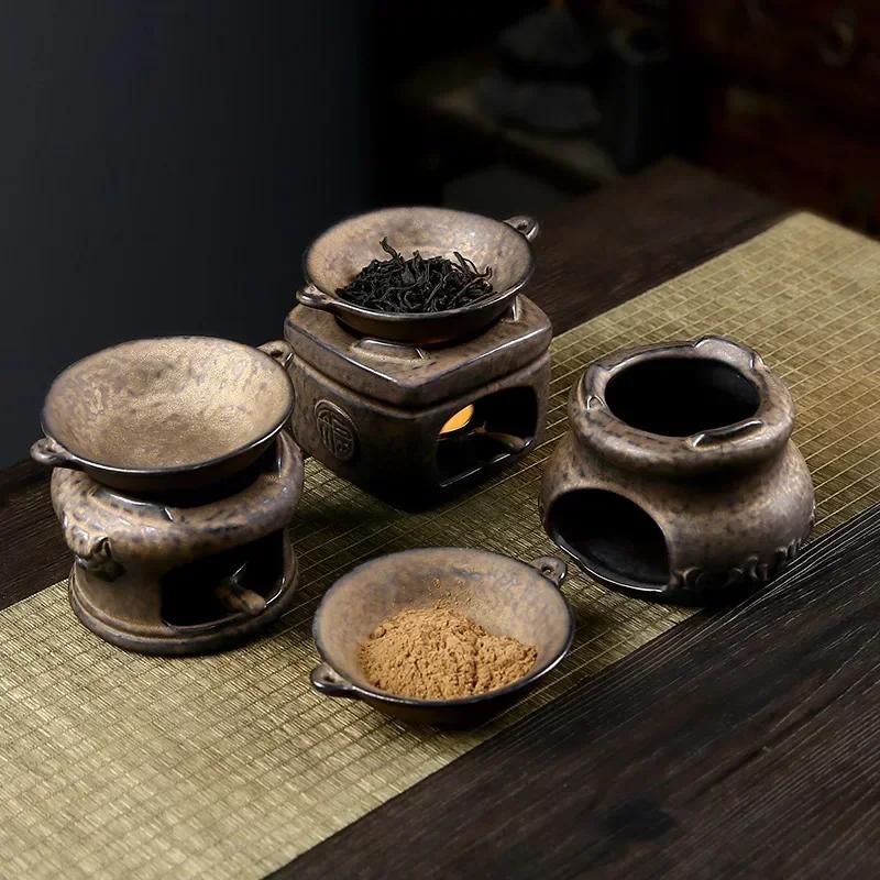 Ceramic Aroma Burner with Candle Spoon for Wax Melt Cubes Essential Oil Home Bedroom Decor Gift