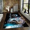 Overwatch Samurai Character Printed Flannel Rug Non-Slip, Suitable for Bedroom, Living Room, Children's Room Decoration