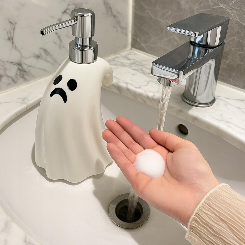 Halloween Ghost Soap Dispenser Ceramic Soap Dish Deko 400 Ml