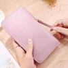 Simple Soft Pu Leather Long Wallets Large Capacity Solid Color Card Holder Coin Purse Women Girls