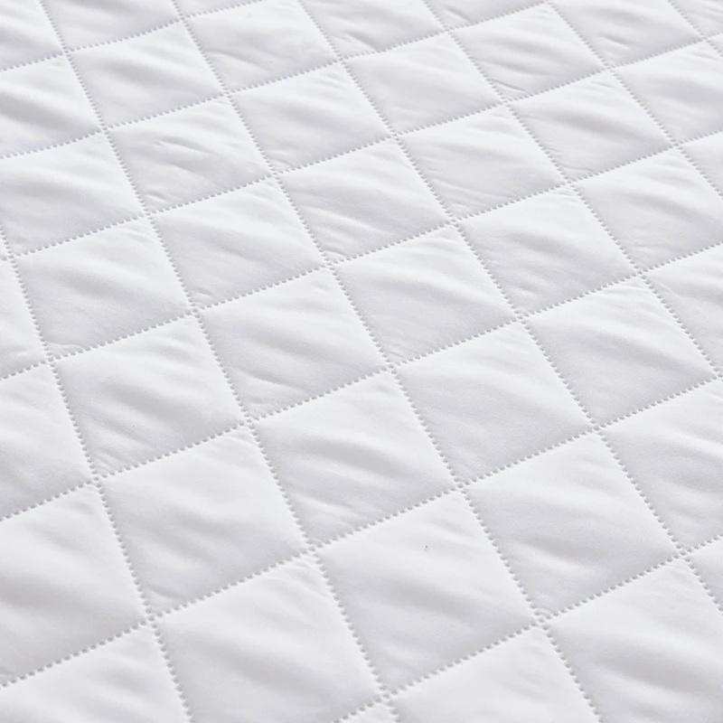 Waterproof Quilted Fitted Sheet Soft Solid Color Mattress Cover for All Seasons Non Slip Mat with Elastic Band