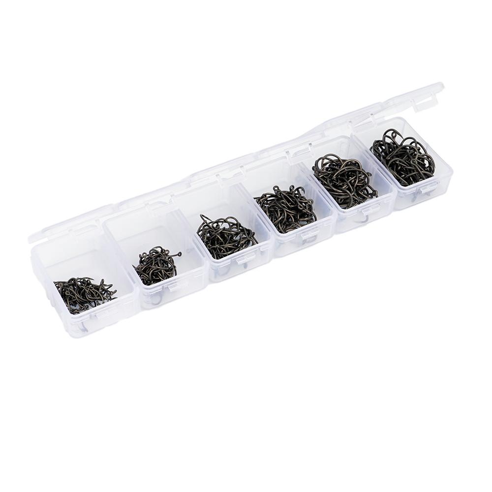 Hirisi 50/100pcs PTFE Coating Carp Fishing Hooks Steel Barbed Hooks In Box 8011 Fishing Accessories