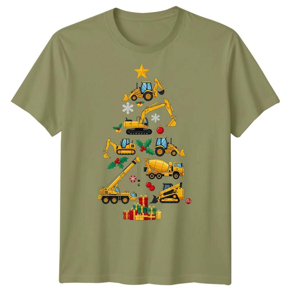 Construction Christmas Tree Holiday Unisexs TShirt Vehicles Gift
