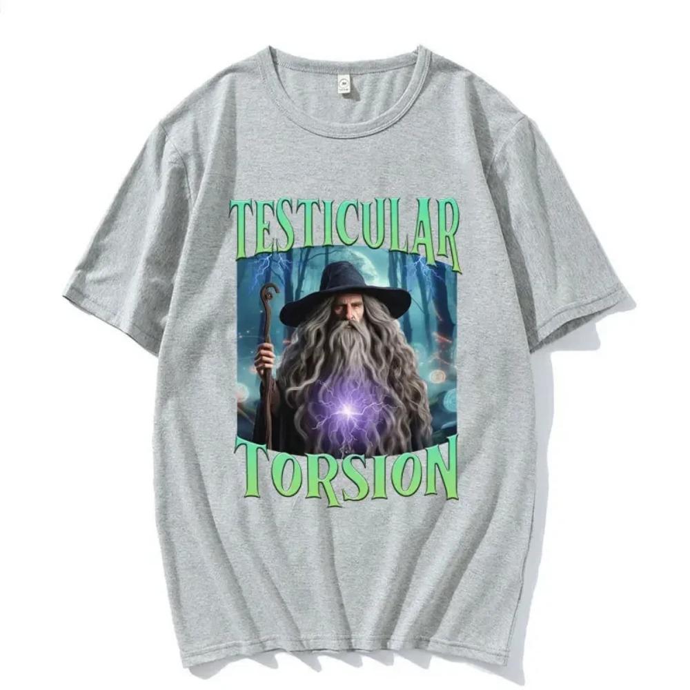 Schattenmagier Lustiges T-Shirt Hodenverdrehung Meme Grafik T-Shirt Männer Frauen Retro Gothic Übergroßes Kurzarm-T-Shirt Tops