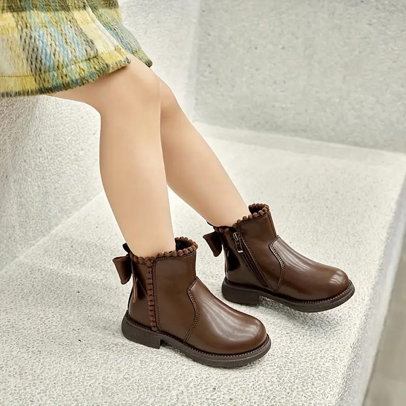 Bottes décontractées de couleur unie et antidérapantes pour filles, bottes confortables et chaudes antidérapantes pour l'hiver