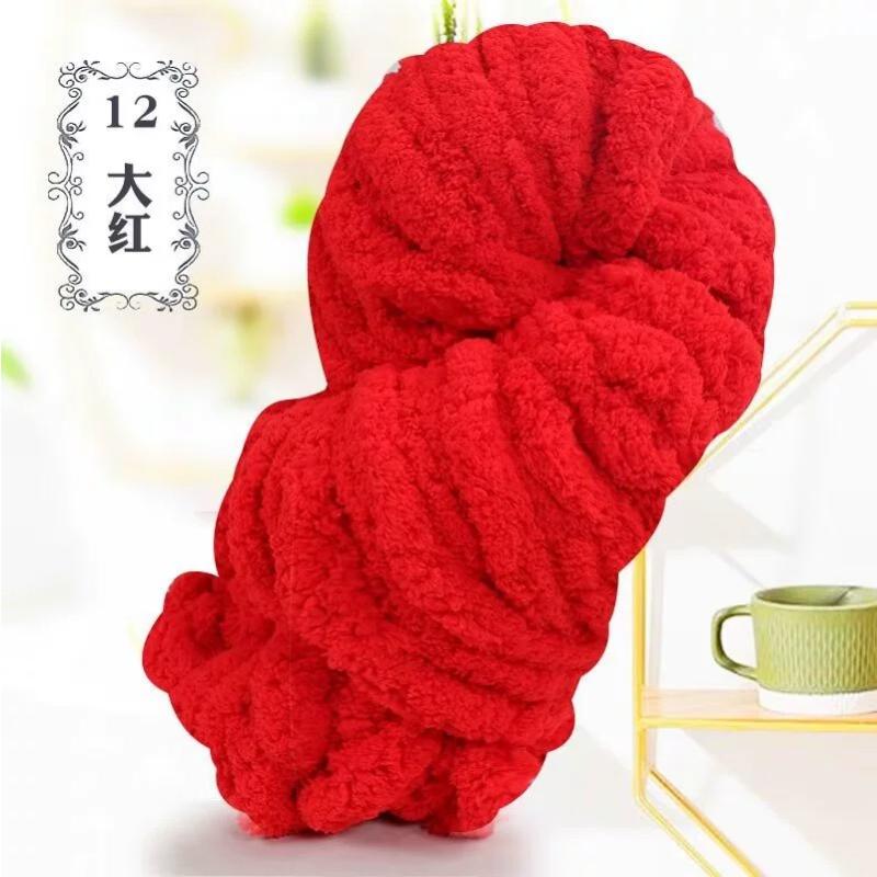 Thick Chenille Yarn for Blankets, Super Soft and Fluffy Giant Chenille-Style Polyester Yarn for Home Decor Projects