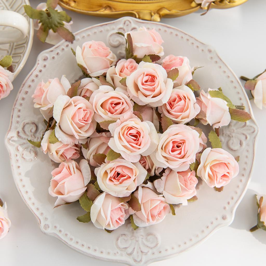 Artificial Flower Silk Rose Head Valentine's Wedding bridal bouquet Decora home Room Outdoor Garden Party DIY Hairpin Gift Box