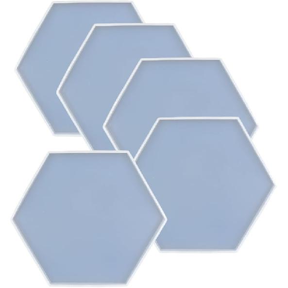 5Pcs Square Shape Epoxy Mold DIY Resin Casting Square Base Coaster Silicone Mold, Larger Size 5 Inch