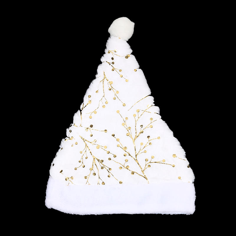 Cute Bronzing Snowflake Imitation Rabbit Fur Christmas Hat Star Plush Hat Adult Children Party Decorations