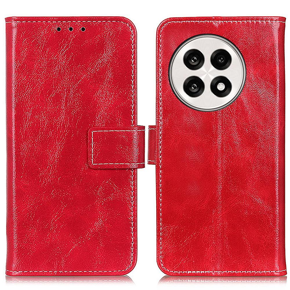 

For OnePlus 13R 5G/Ace 5 5G Leather Case Wallet Phone Cover Crazy Horse Texture D