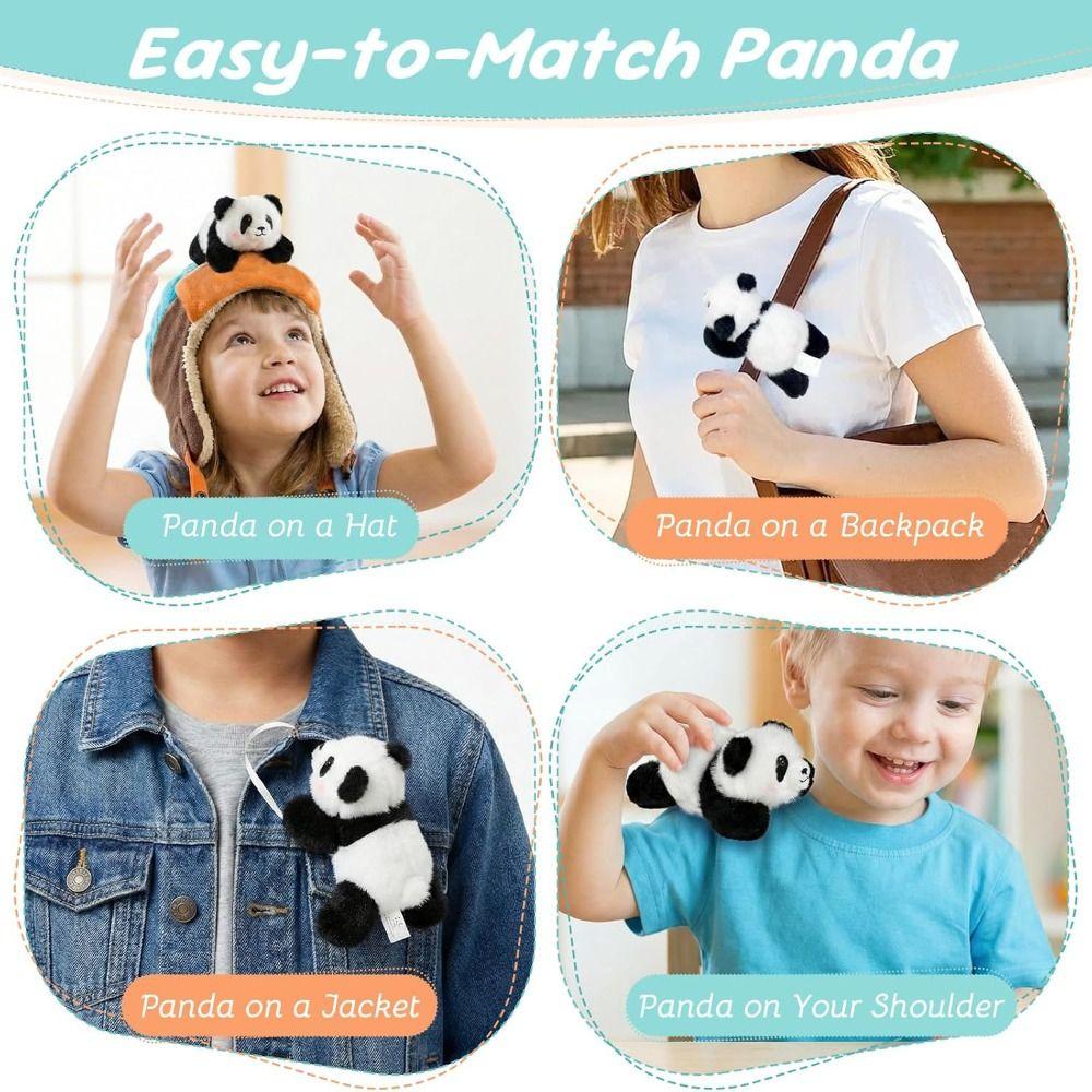 Soft Mini Panda Stuffed Animal Doll Panda Pattern Panda Shoulder Plush New Design Plushies Gift