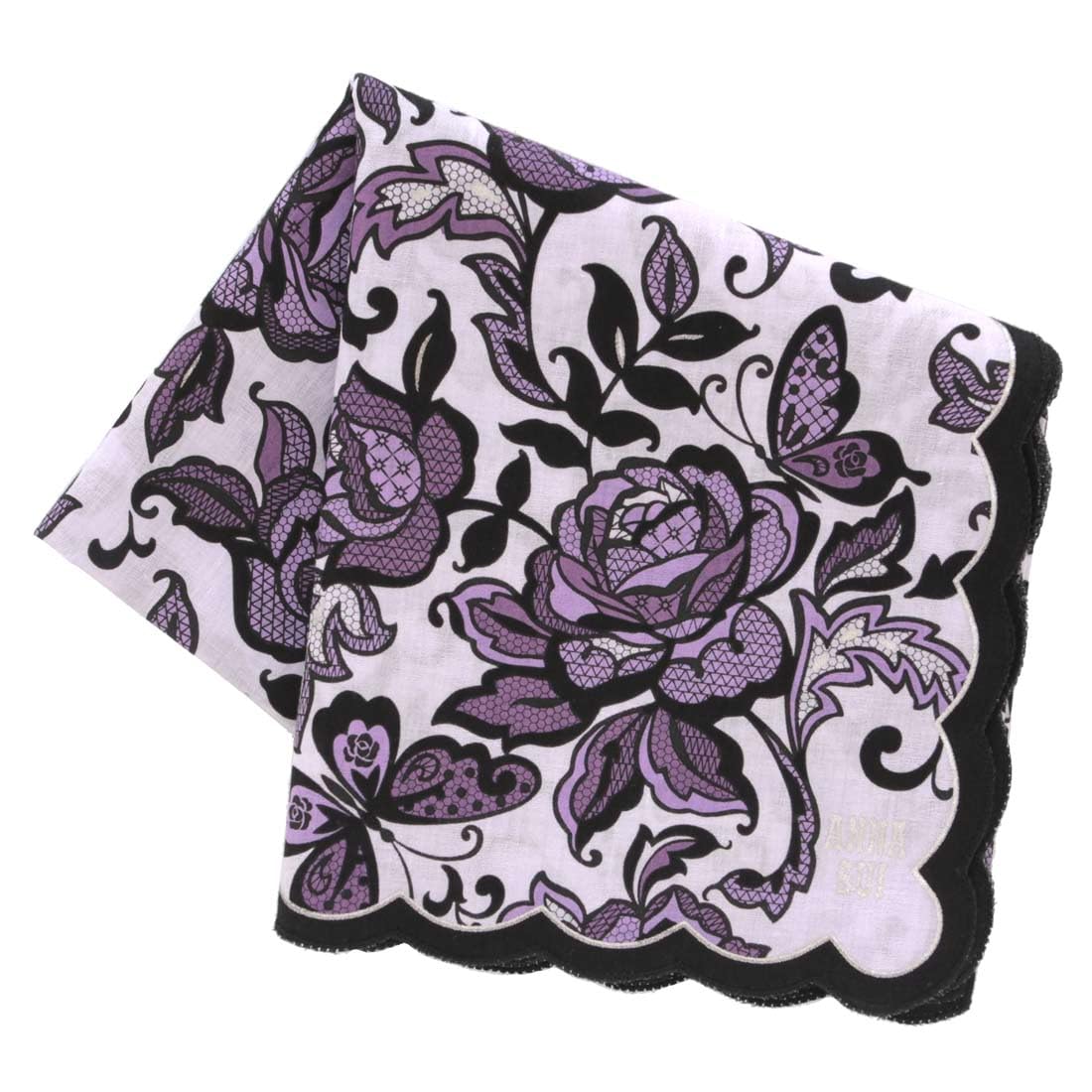 

ANNA SUI Large Print Handkerchief with Rose Butterfly Design (58cm) Lace-like & (Purple) [100% Cotton] Women s 000448-0002-03 фиолетовый