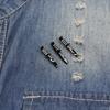 Funny Ghost Face Pattern Dag Ger Design Enamel Brooches Dark Black Knife Shaped Pins Halloween Badge