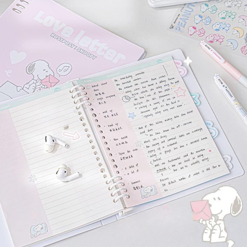 RosyPosy soft set, Snoopy joint loose-leaf book, student A5/B5 horizontal line workbook notebook