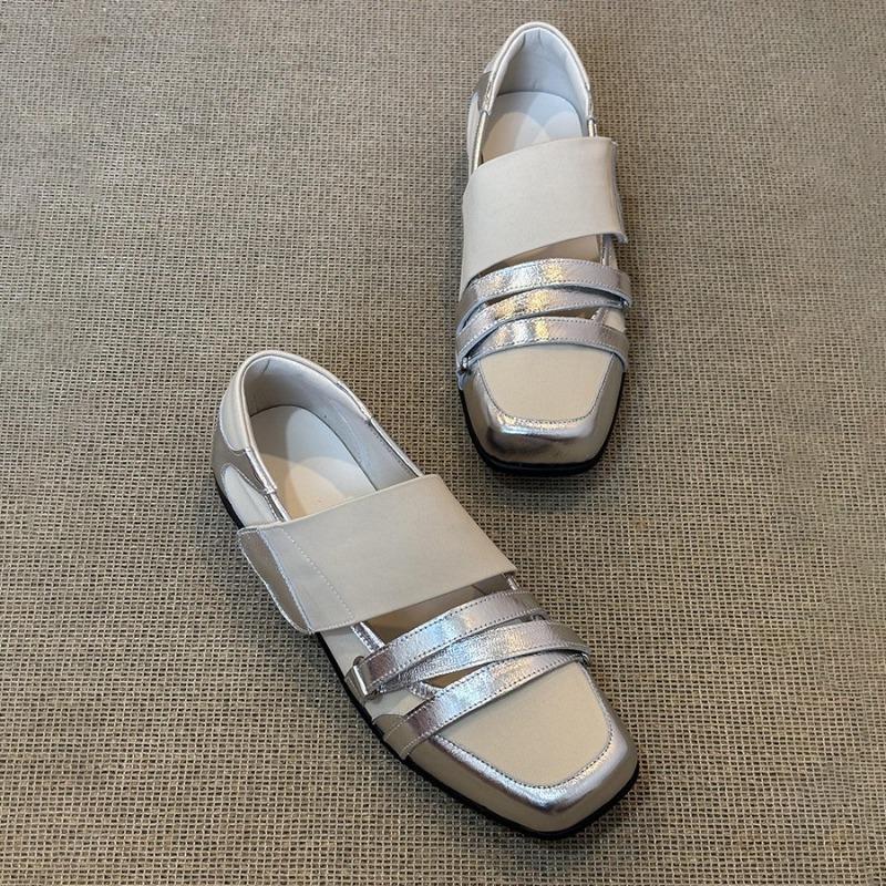 Leisure Single Shoes with Square Toe, Anti-slip Soft Sole, Women's Low-cut Single Shoes