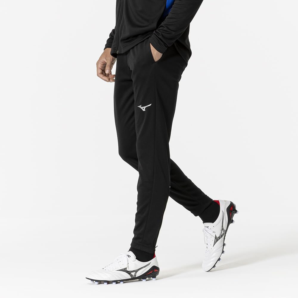 Mizuno P2MDB090 Soccer Long Sweat Quick Slim Black Wear, Warm-up, Pants, Jersey, Absorbent, Drying, Silhouette, Unisex,