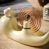 ZISIZ Ceramic Snail Mosquito Coil Holder with Ash Tray