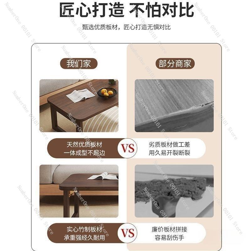 Foldable Bay Window Coffee Table, Simple Small Living Room Table Home, Study Desk, Computer Low Table, Space-saving and Stylish