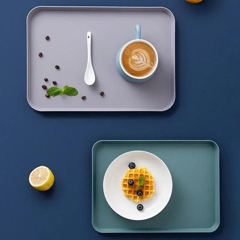 2024 Exquisite Nordic Multi-Function Rectangular Plastic Serving Tray Kitchen Organizer Home Kitchen Fruit Dessert Trayfor Plastic kitchen organizer