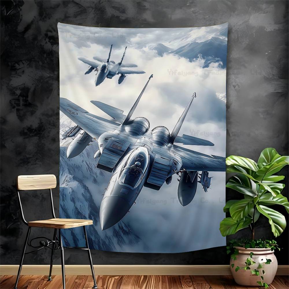

MMilitary Aircraft Fighter Enthusiasts Printed Large Wall Tapestry Hanging Tarot Hippie Wall Rugs Dorm Art Home Decor 74x94cm(29x37in)