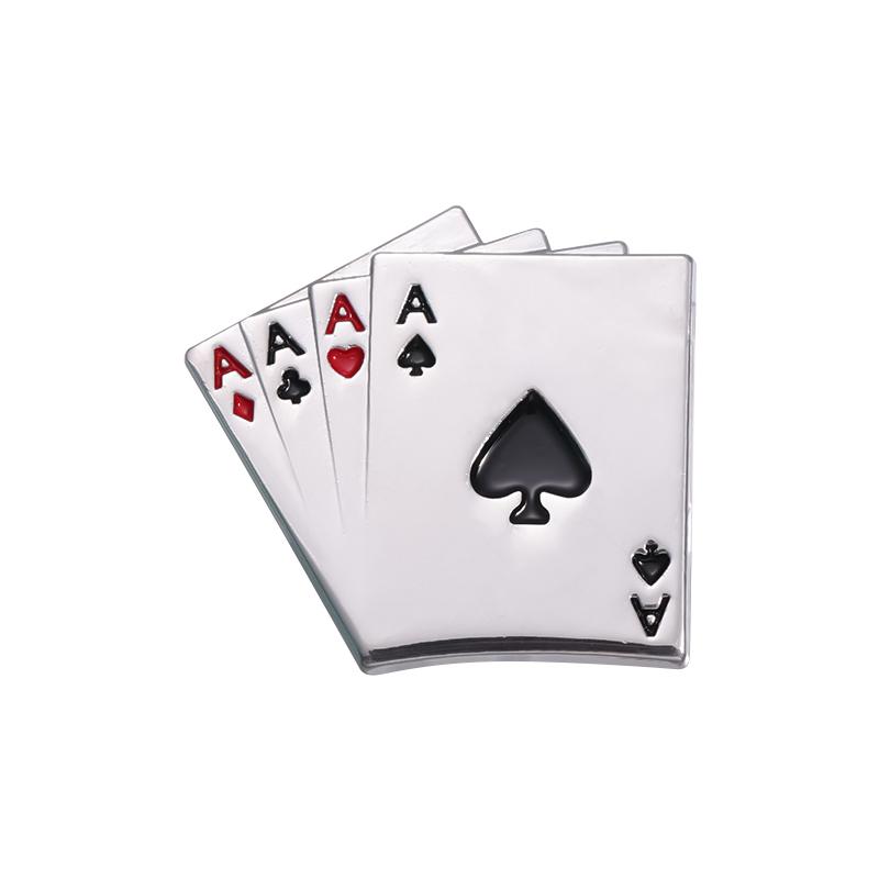 Playing Cards Enamel Pins Custom Poker King Queen Spade Heart Club Brooches Lapel Badges Punk Jewelry Gift for Kids Friends
