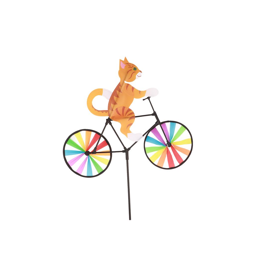 Gelbe Katze Fahrrad Windmühle Windspiel Tier Windspiel Ornamente
