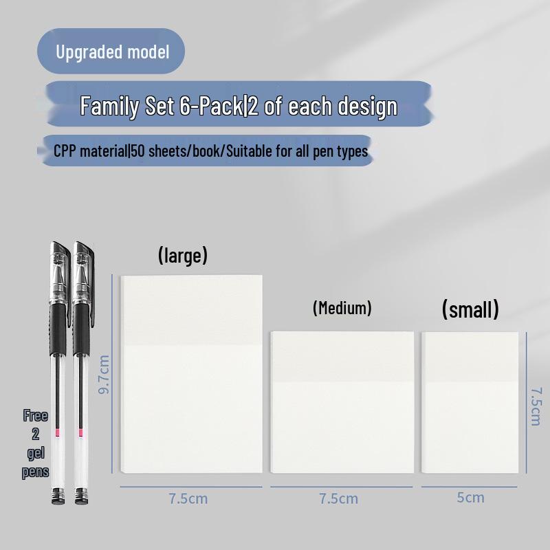 Transparent Sticky Notes: Writable, Adhesive, and Tearable Notepads Perfect for Students To Jot Down Notes and Highlight Key Points.