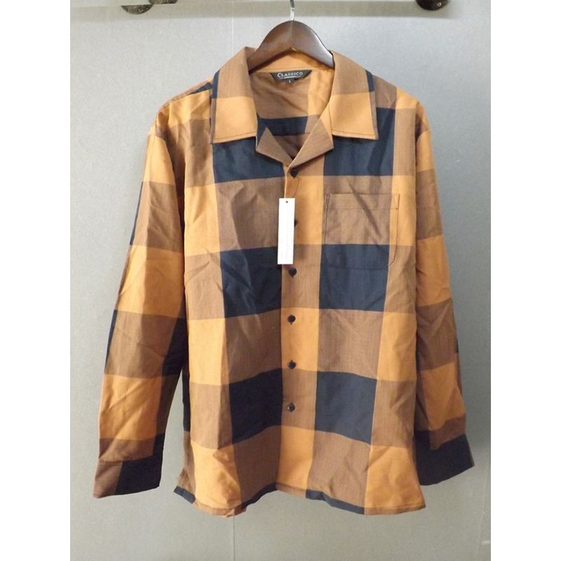 

Foreign Trade Extra Large Casual Long-Sleeved Plaid Shirt Black and white plaid 3XL (euro code)