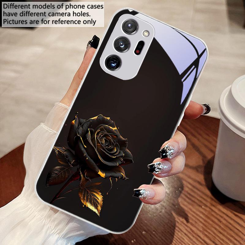 The Dark Golden Rose For Samsung M 02 12 Note 8 9 10 20 A 01 02 03 Core 04 05 06 10 12 13 14 5G 15 16 glass Ultra phone case