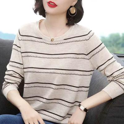 Women's Long-sleeved Plus Size Knit Sweater Thickened Round Neck Long-sleeved Warm Pullover Bottoming Casual Long-sleeved