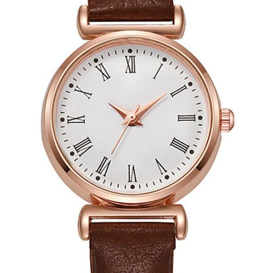 Analog Quartz Watches for Women Fashion Adjustable Leather Strap Wristwatch Elegant Easy Read Roman Numerals Dress Watch Gifts for Mom Wife Birthday