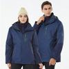 Autumn and Winter Outdoor Jacket Men's and Women's Three-in-one Detachable Two-piece Windproof and Waterproof Mountaineering Jacket