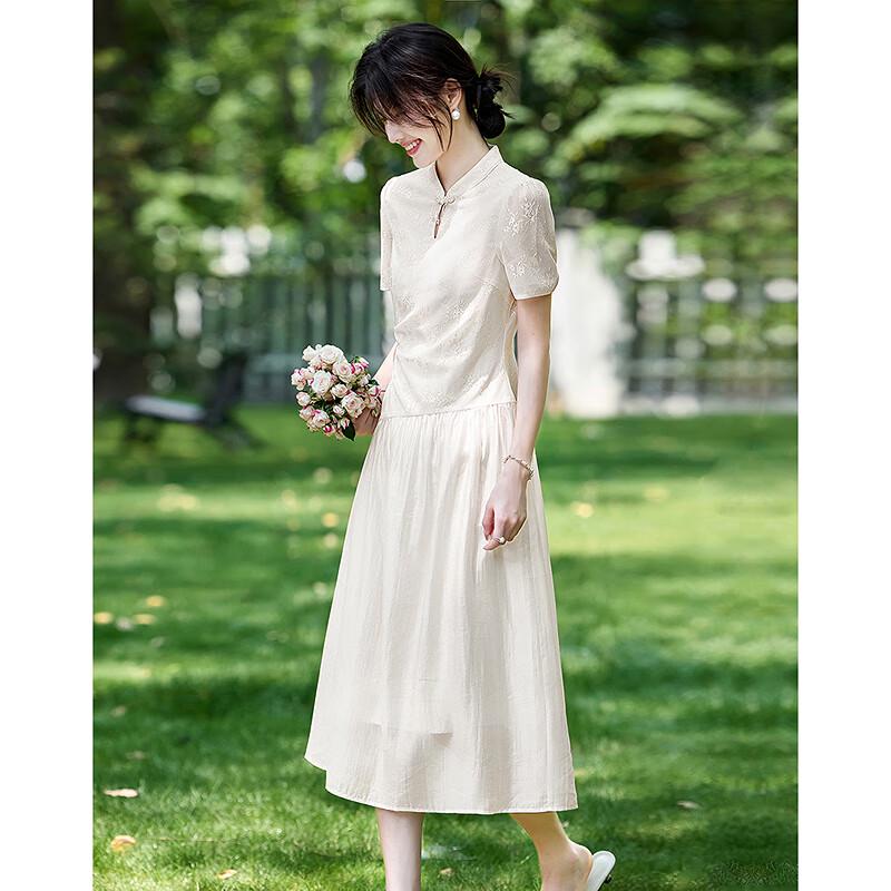 

2025 Summer Embroidered Petite A-line Dress XL