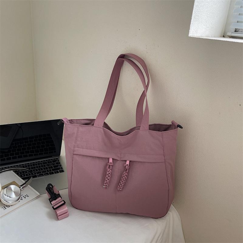 2025 New Japanese Mori Literary and Artistic Style Large-capacity Light and Soft Cloth Bag Casual Solid Color Tote Bag Shoulder Bag