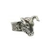 Adjustable Ox Head Ring Men Women Vintage Style Plated Animal Signet Band Retro Geometric Jewelry
