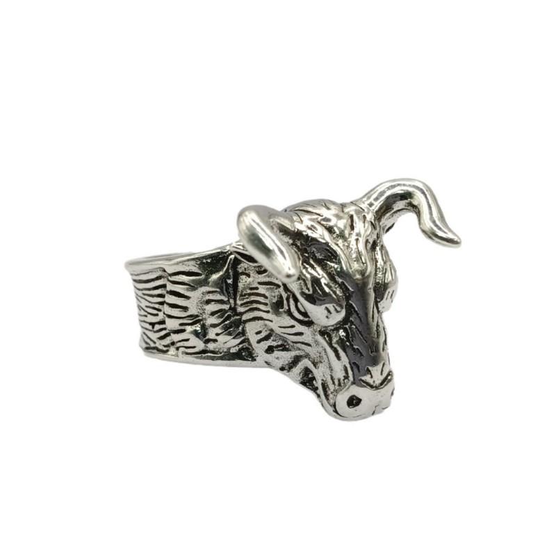 Adjustable Ox Head Ring Men Women Vintage Style Plated Animal Signet Band Retro Geometric Jewelry