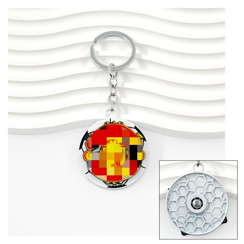 Chelsea AC Milan Barcelona Messi Real Madrid Ronaldo Football Keychain Turning Fan Pendant Blind Box Gift